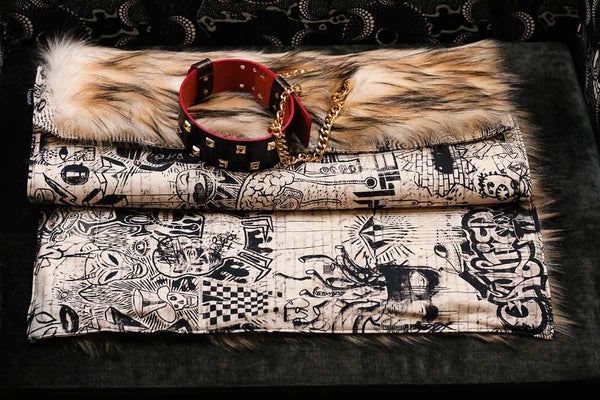 Couverture chat Metis Art M avec manchette transport cuir façon croco