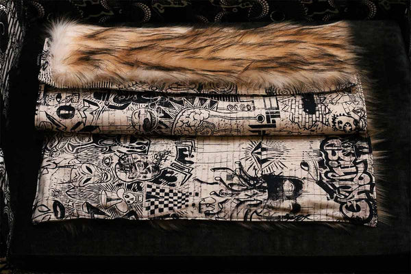 Couverture fausse fourrure de luxe chat M Sabanah tissu JP Gaultier