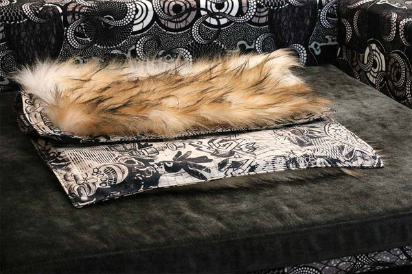 Plaid petit chien XS fausse fourrure Sabanah tissu Jean Paul Gaultier