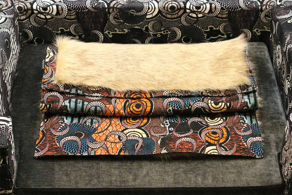 Plaid fausse fourrure chien M Metis Africa tissu Jean Paul Gaultier