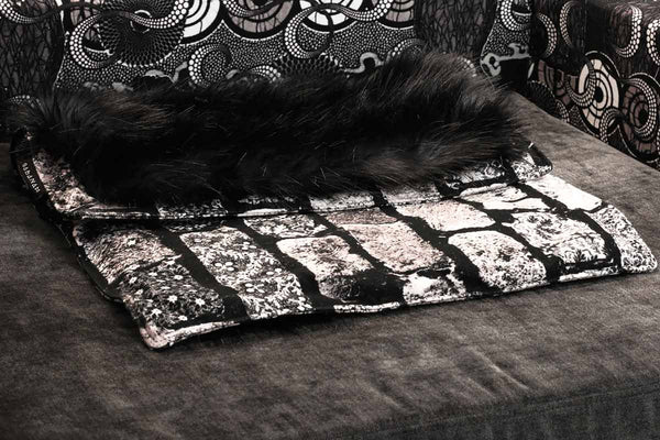 Plaid chat de luxe XS fausse fourrure et tissu Jean Paul Gaultier