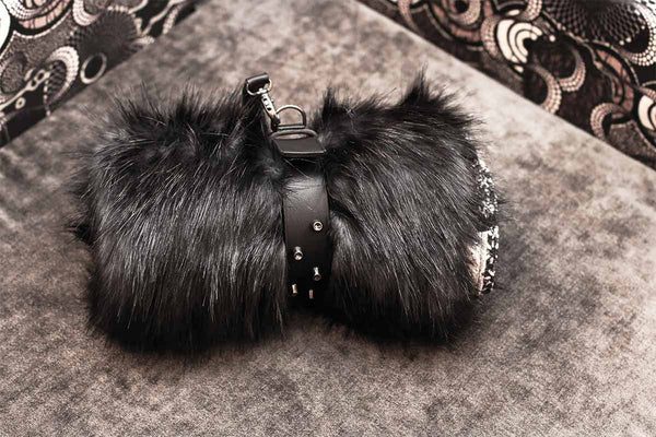 Couverture petit chien Metis Black Moon XS manchette avec poignée cuir