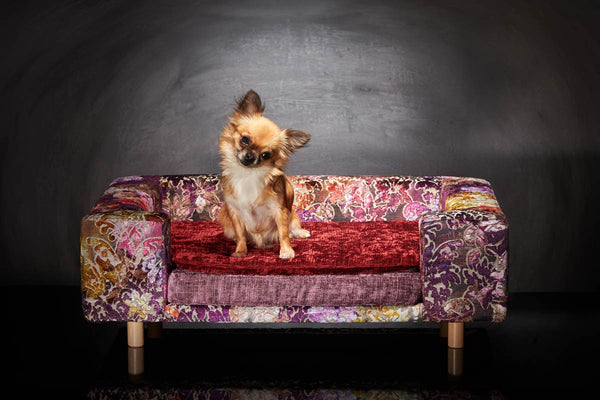 Canapé de luxe chihuahua Sabanah taille S rose antique