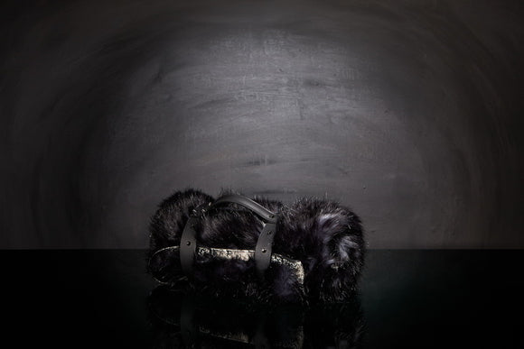 Plaid pour chat Métis Black Moon L Avec Manchette Cuir Noir