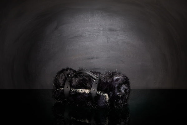 Plaid chien Métis Black Moon L Avec Manchette Cuir Noir