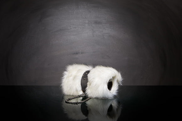 Plaid chat Sabanah XS Métis Blue Ice Avec Manchette Cuir Noir