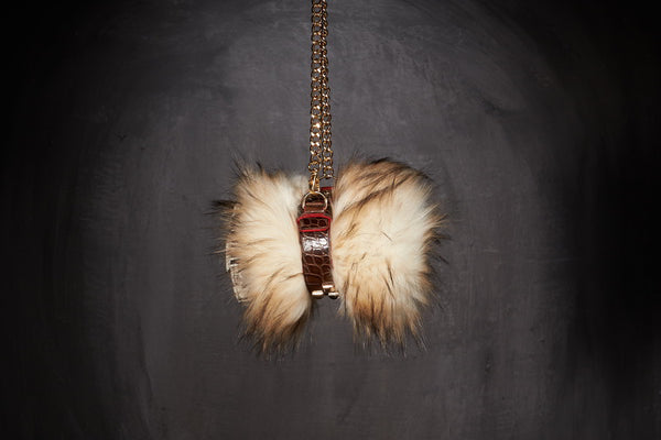 Plaid chat Métis Art XS Sabanah et Manchette de transport en Cuir 