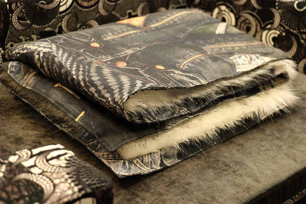 Plaid de luxe chat L Sabanah tissu Jean-Paul Gaultier