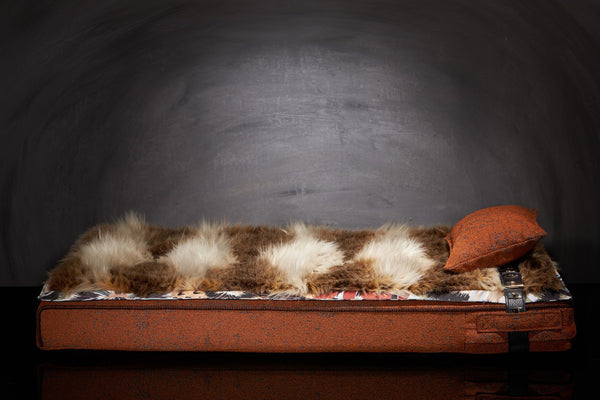 Lit pour grand chien tissu résistant kvadrat Inuit L Orange Automne 