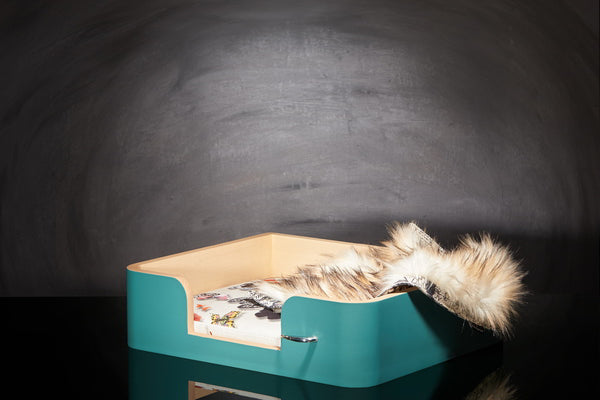 Panier chats design taille S et couverture Metis Art fausse fourrure