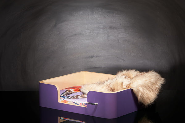 « Drôle de Panier » pour chat  - Mauve Campanule