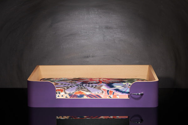 Panier pour chien design M Mauve Sabanah tissu Missoni Ondurman Rouge 