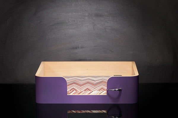 Panier design pour chien S Sabanah coussin tissu Missoni Oketo Brun