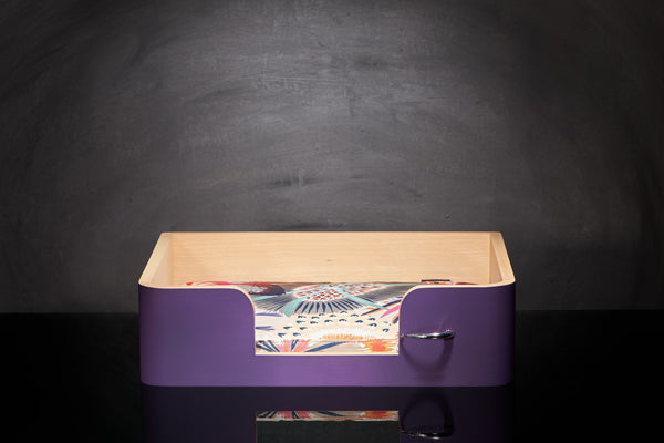 Panier pour chien de luxe S Mauve coussin Tissu Missoni Ondurman rouge