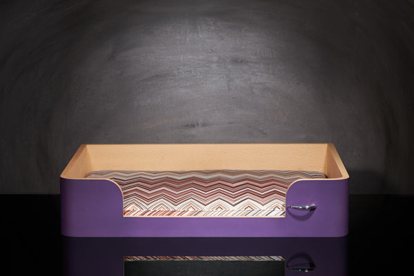 Panier chien original M Sabanah Mauve tissu Missoni Oketo Brun 160