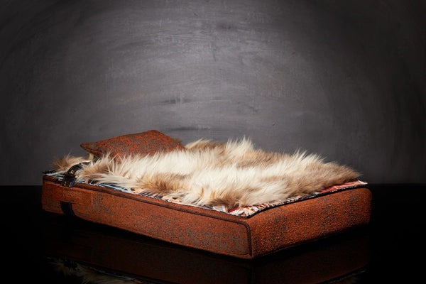 Matelas chat luxe S Sabanah Inuit avec fausse  fourrure 