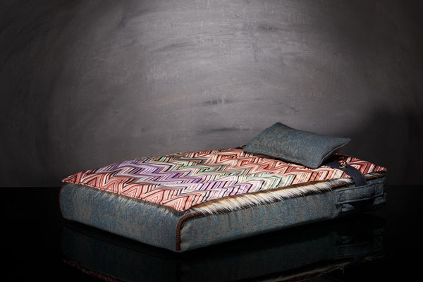 Couchage design chats S couverture fausse fourrure et tissu Missoni 