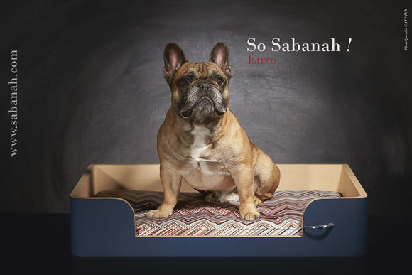 Drôle de Panier pour chien design Sabanah M Bleu Nuit