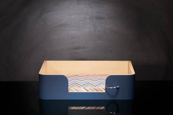 Panier Design pour chien S Bleu Nuit tissu déhoussable Oketo brun 